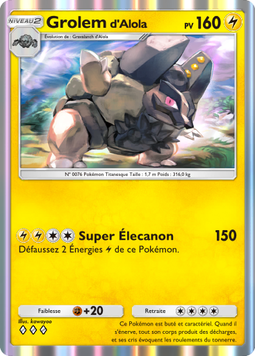 Carte Pokémon TCG Pocket Gardiens Astraux Grolem (d'Alola)