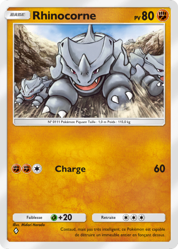 Carte Pokémon TCG Pocket Puissance Génétique Rhinocorne