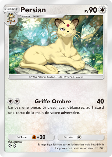 Carte Pokémon TCG Pocket Puissance Génétique Persian
