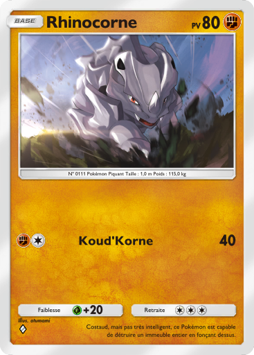 Carte Pokémon TCG Pocket Choc Spatio-Temporel Rhinocorne