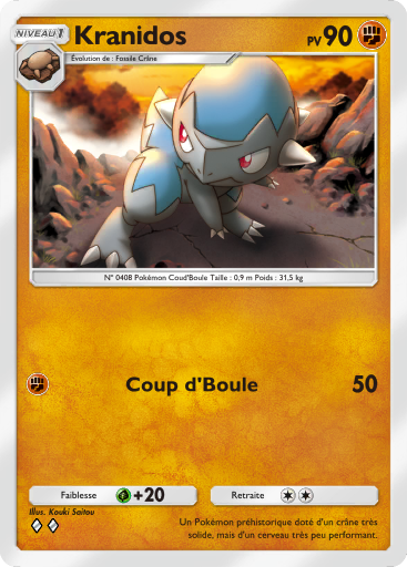 Carte Pokémon TCG Pocket Choc Spatio-Temporel Kranidos